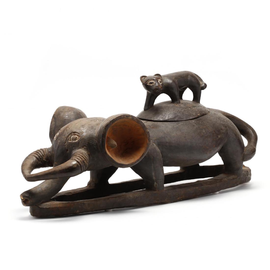 African Carved Elephant Form Box (1 of 6)