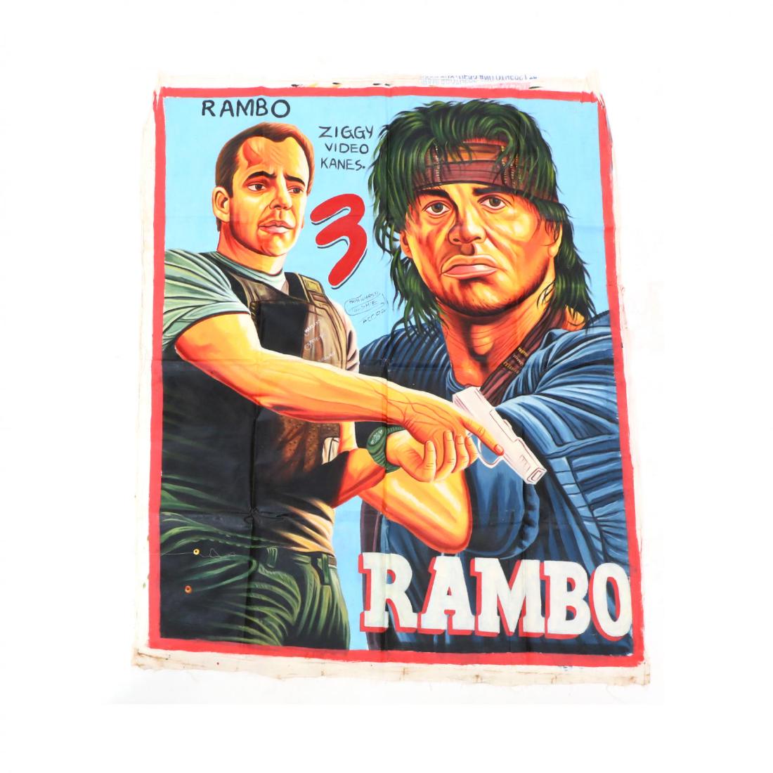Vintage Ghana Movie Poster,  Rambo (1 of 2)