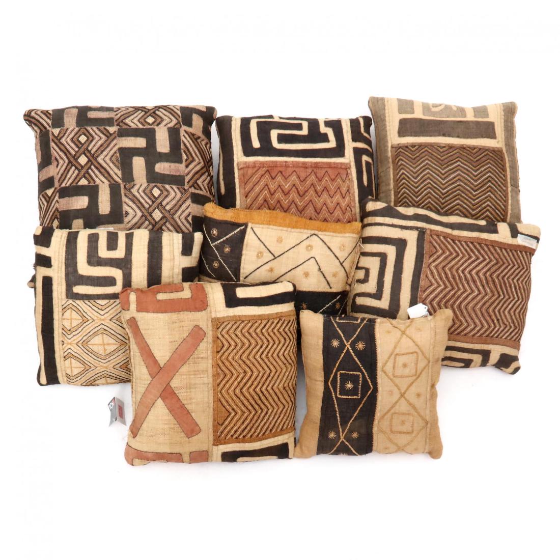 Group of Eight Kuba Cloth Pillows (1 of 2)