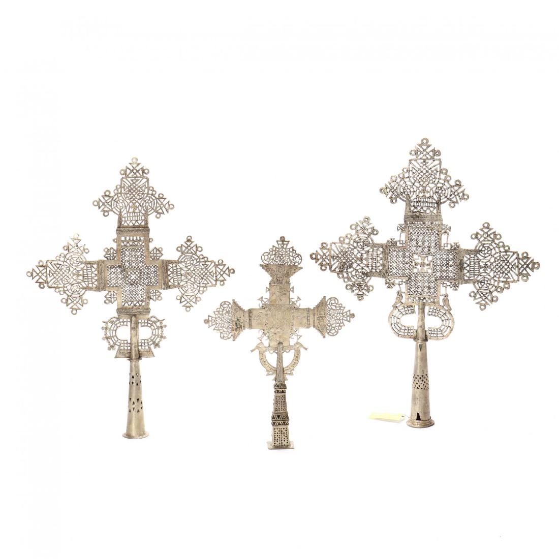 Three Ethiopian Processional Coptic Crosses (1 of 5)