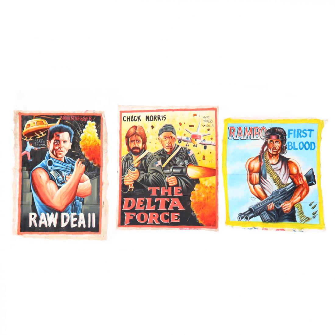 Three Vintage Ghana Movie Posters - Sylvester Stallone, (1 of 3)