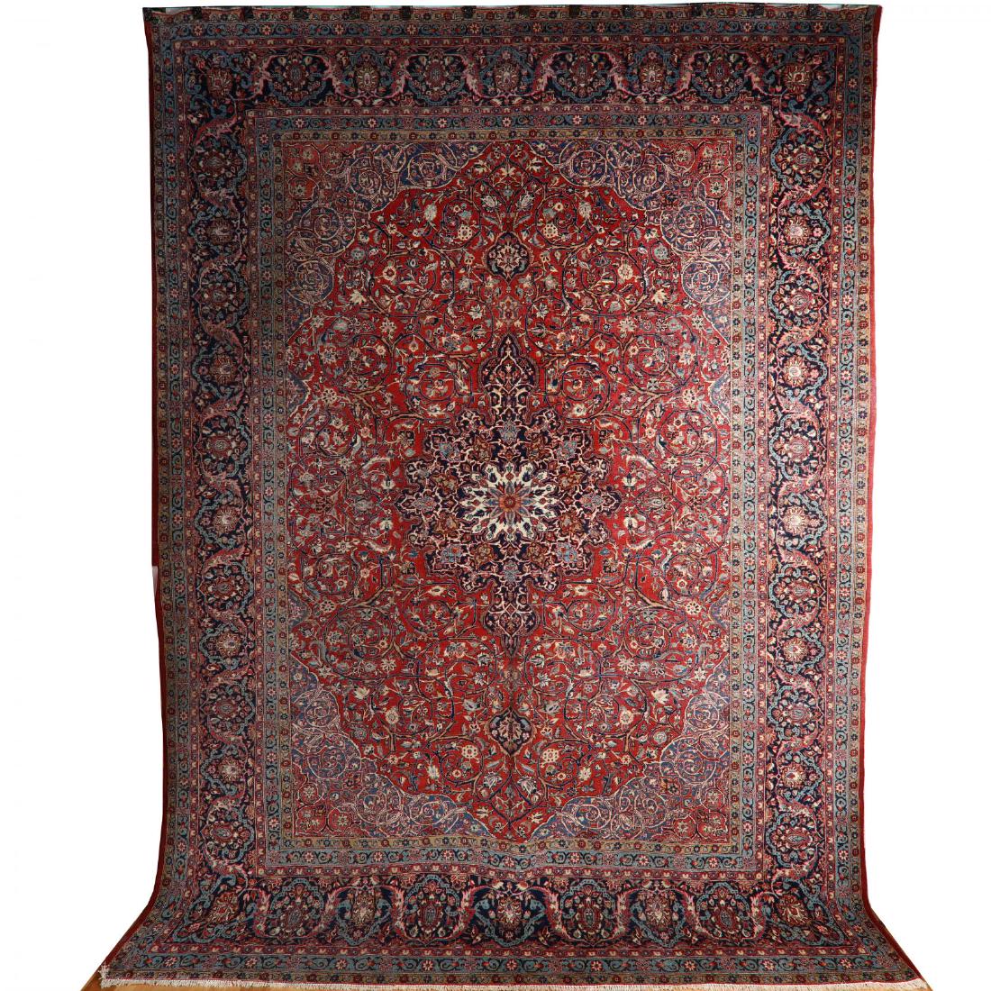 Antique Kashan Carpet (9 ft x 11 ft 8 in. ) (1 of 3)