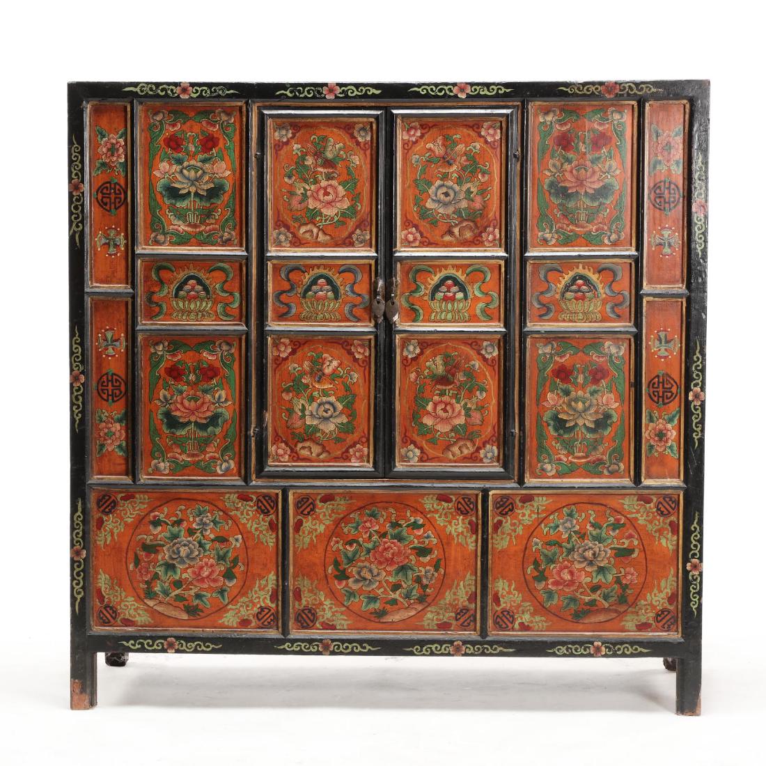 Mongolian Paint Decorated Cabinet (1 of 4)