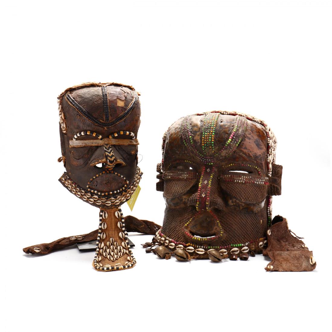 Two Ceremonial Bushoong Kuba Helmets (1 of 9)
