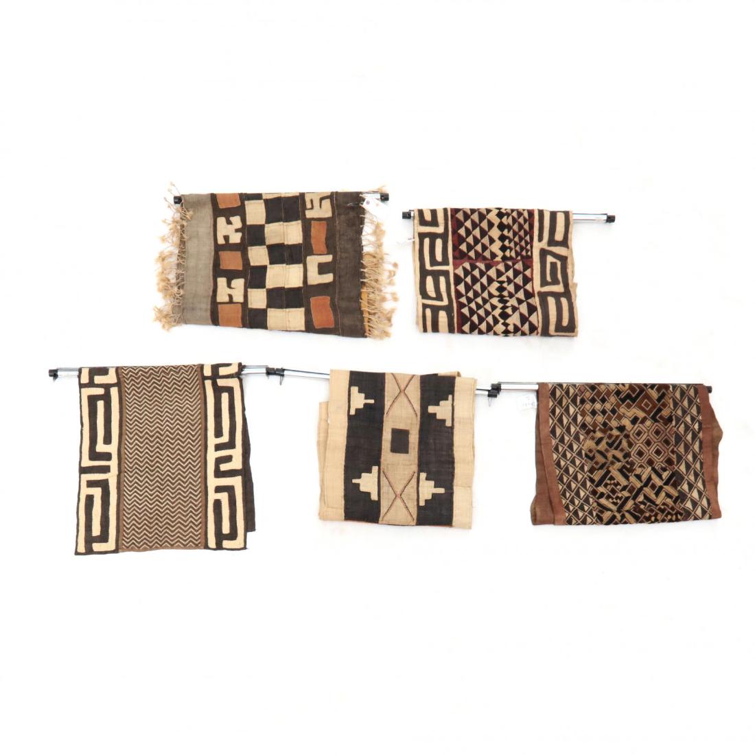 Five African Kuba Textile Panels (1 of 3)