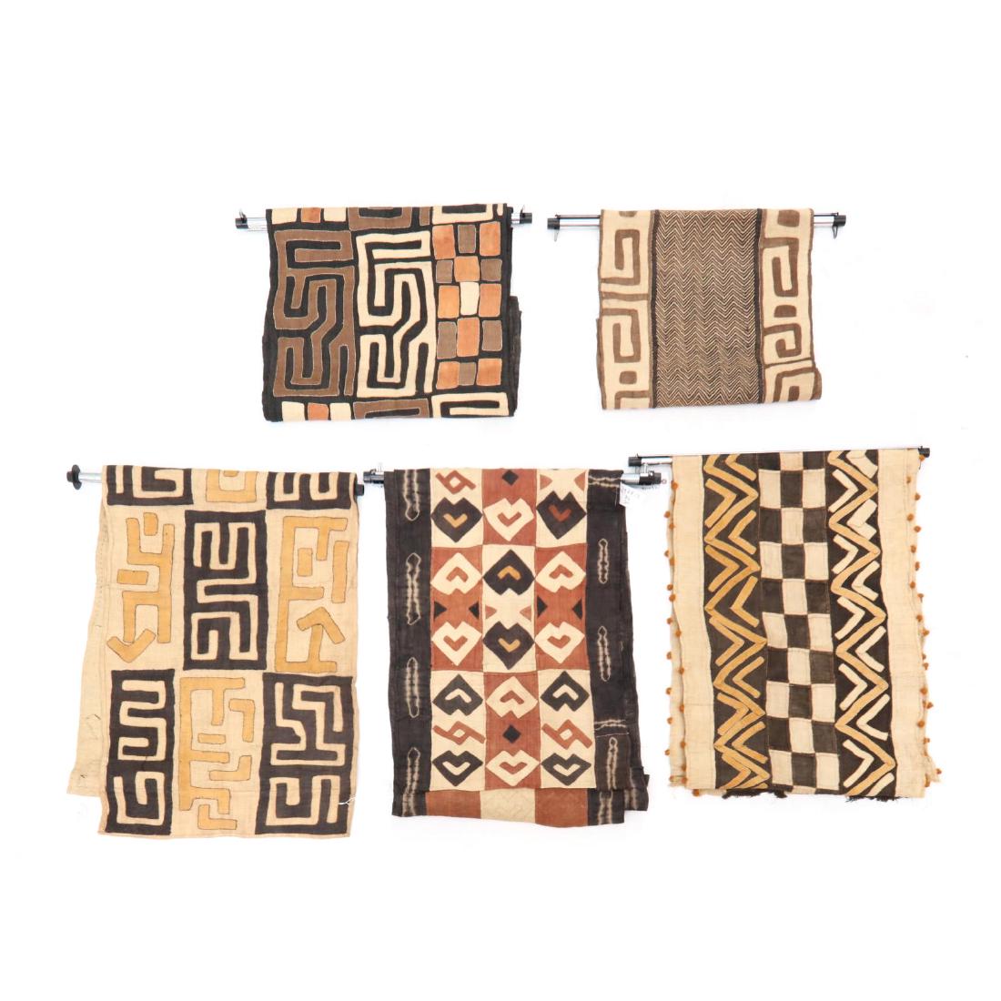 Five African Kuba Textile Panels (1 of 3)
