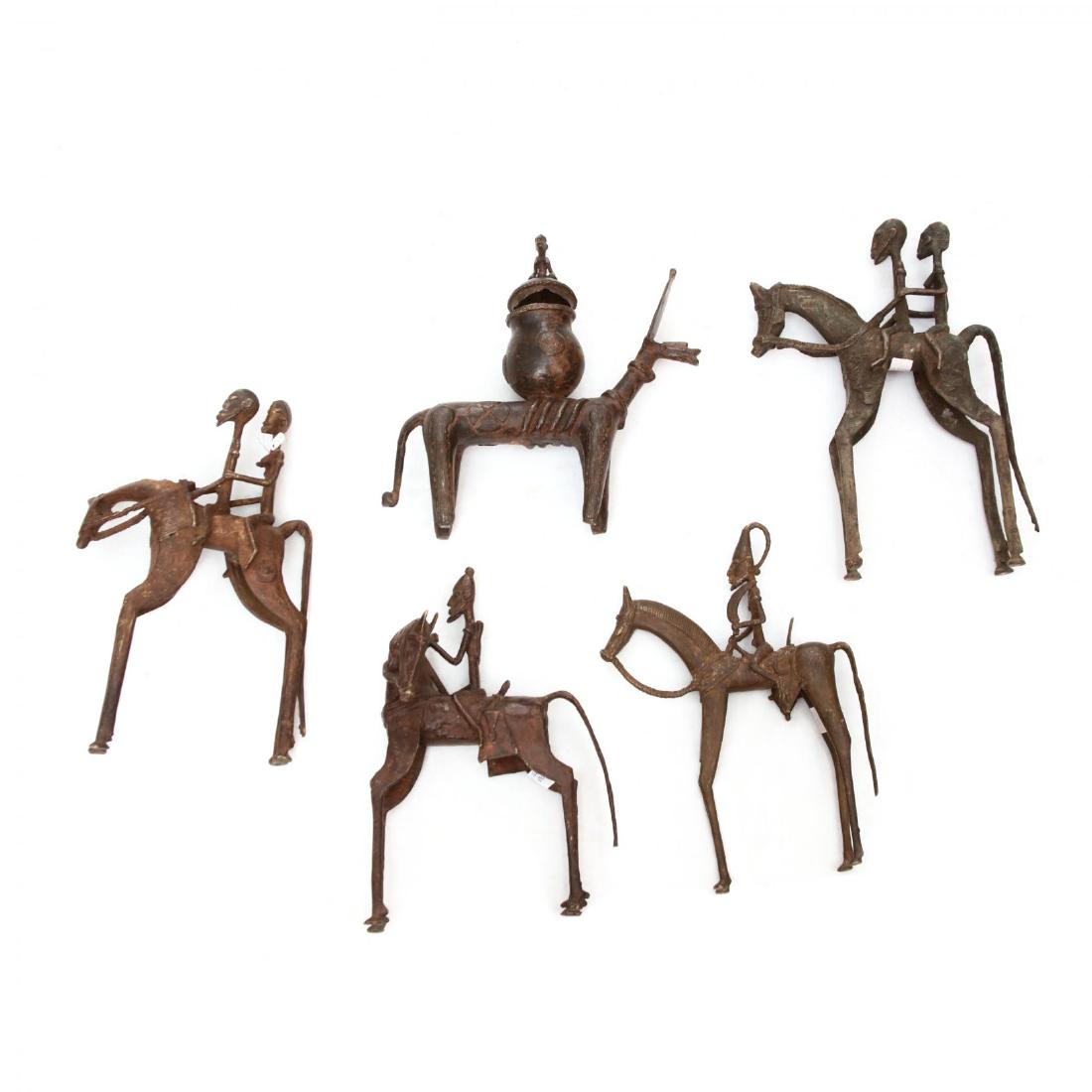 Group of Five Dogon Equestrian Warrior Sculptures (1 of 3)