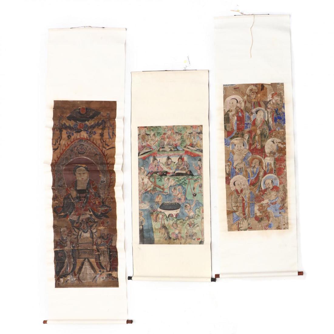 Three Chinese Scroll Paintings (1 of 6)
