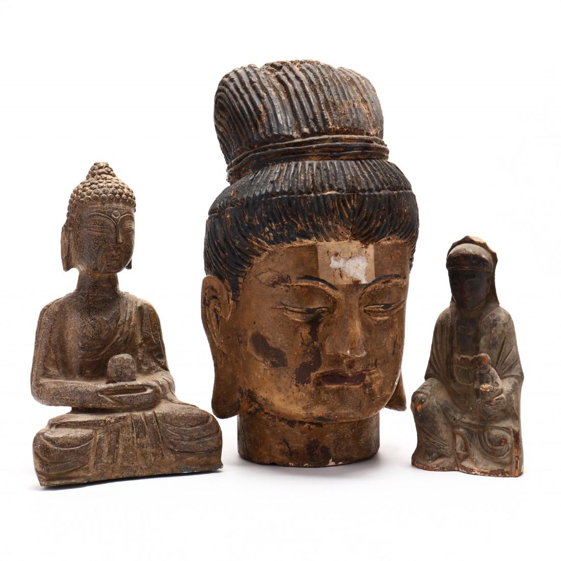 Three Carved Chinese Figures (1 of 4)