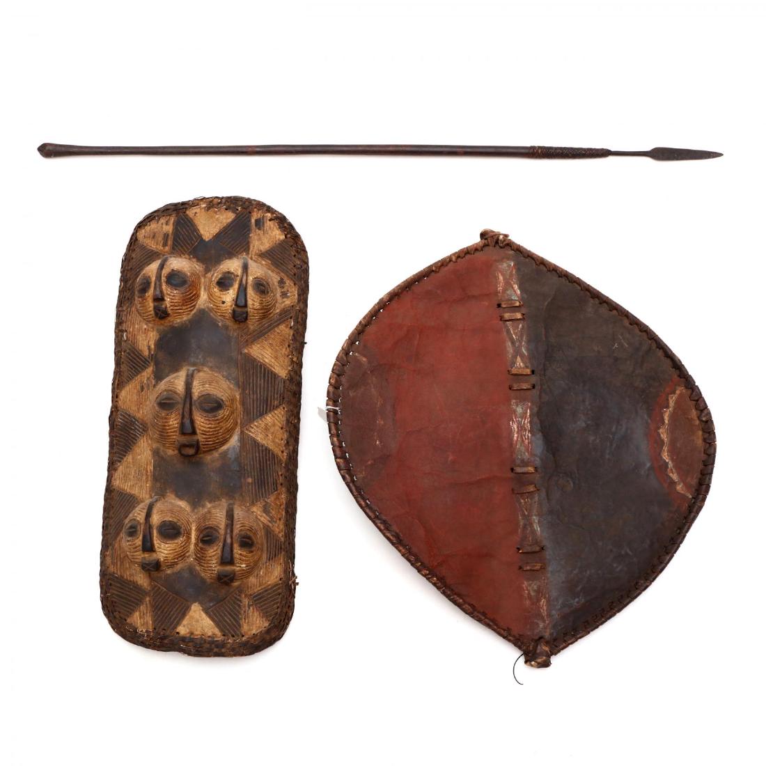 Two African Shields and One Spear (1 of 6)