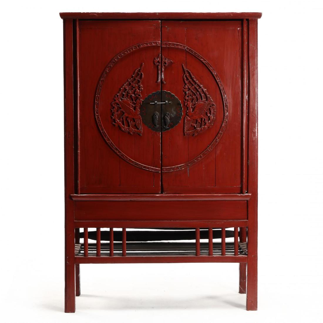 Chinese Red Lacquer Wedding Cabinet (1 of 4)