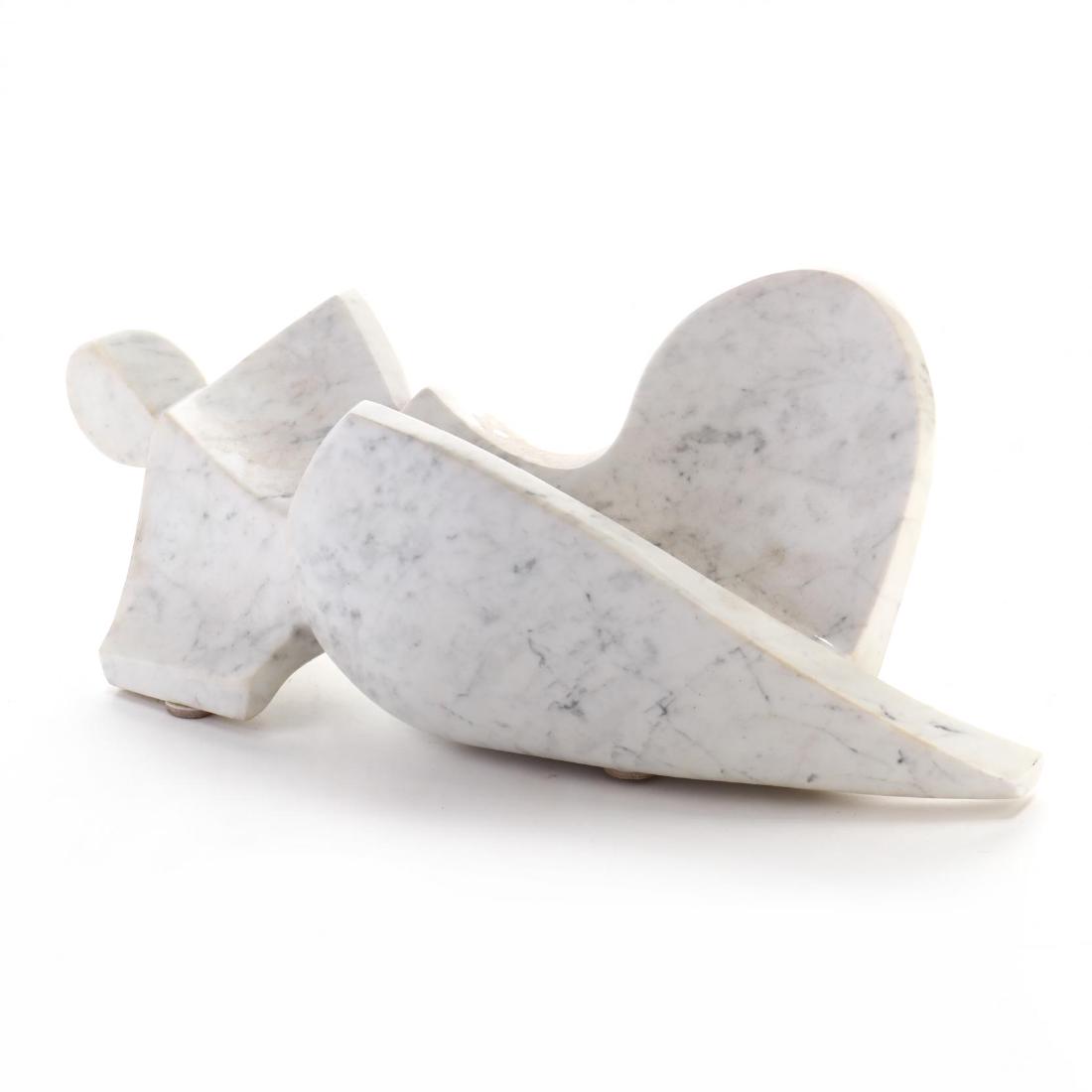 Post Modern Marble Sculpture of a Reclining Nude: late 20th century, appears unmarked. This lot to be sold on day 2, Thursday, October 4 (Lots 949-2020) 19 in. long From the Complete and Important Collection of NOA Living, Raleigh, North Carolina Add