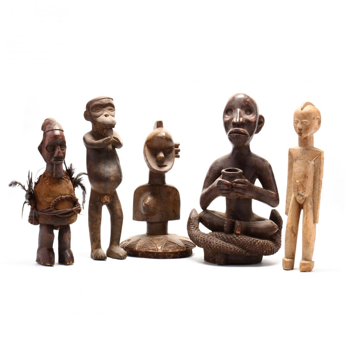 Five African Carved Wood Figures (1 of 5)