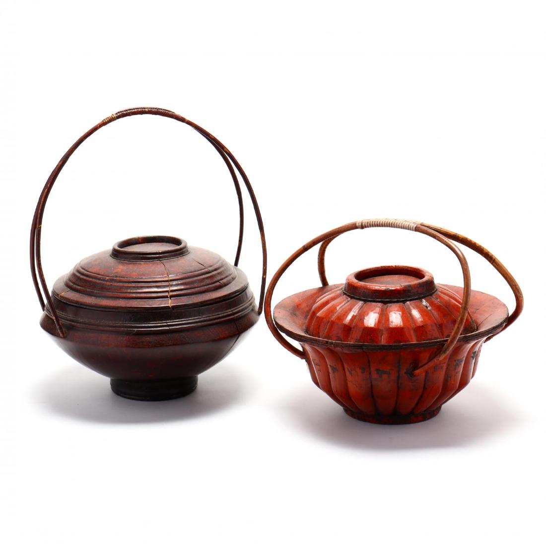 Two Chinese Round Storage Baskets (1 of 6)