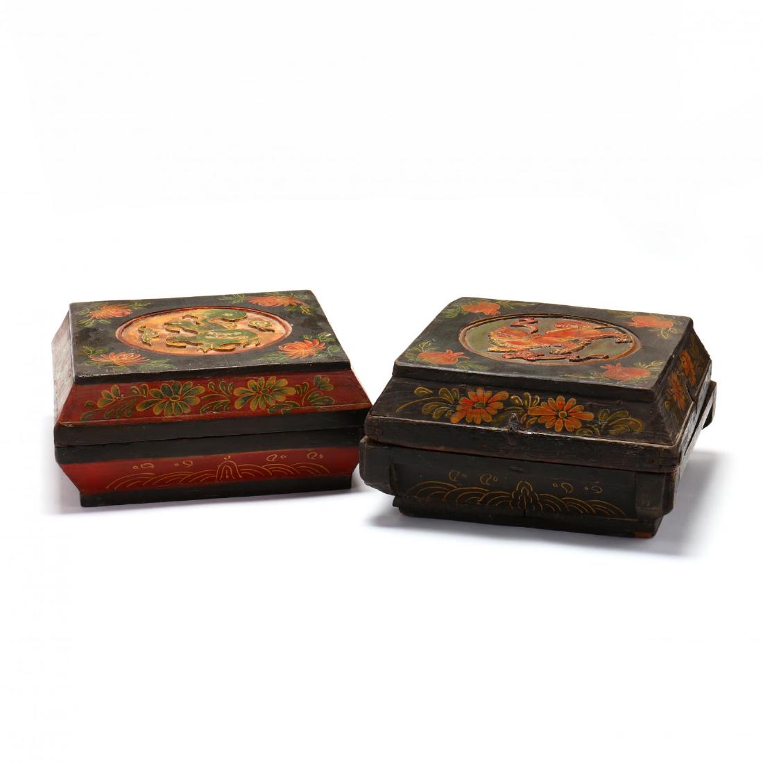 Two Chinese Painted Storage Boxes (1 of 3)