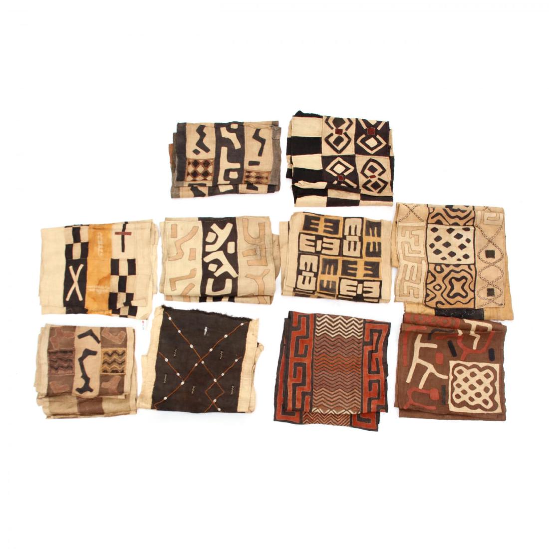 Box of Ten Kuba Textiles (1 of 4)