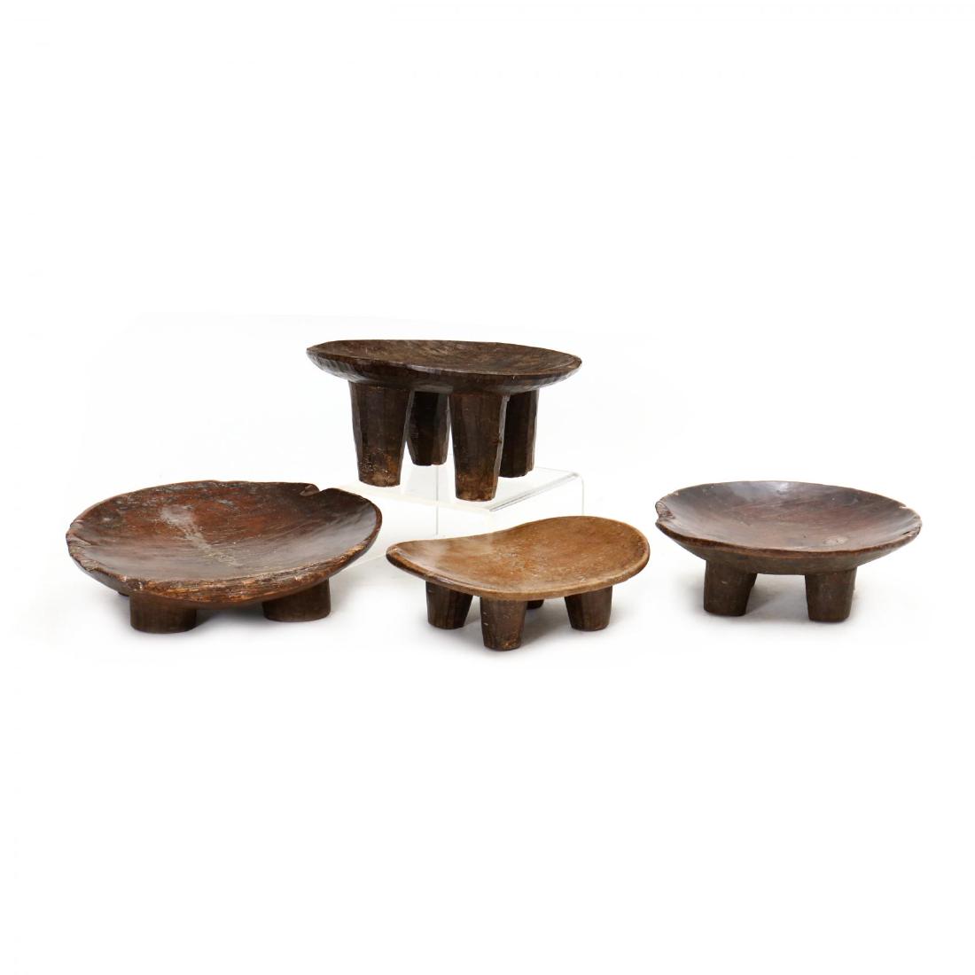 Four African Carved Wood Stools (1 of 4)