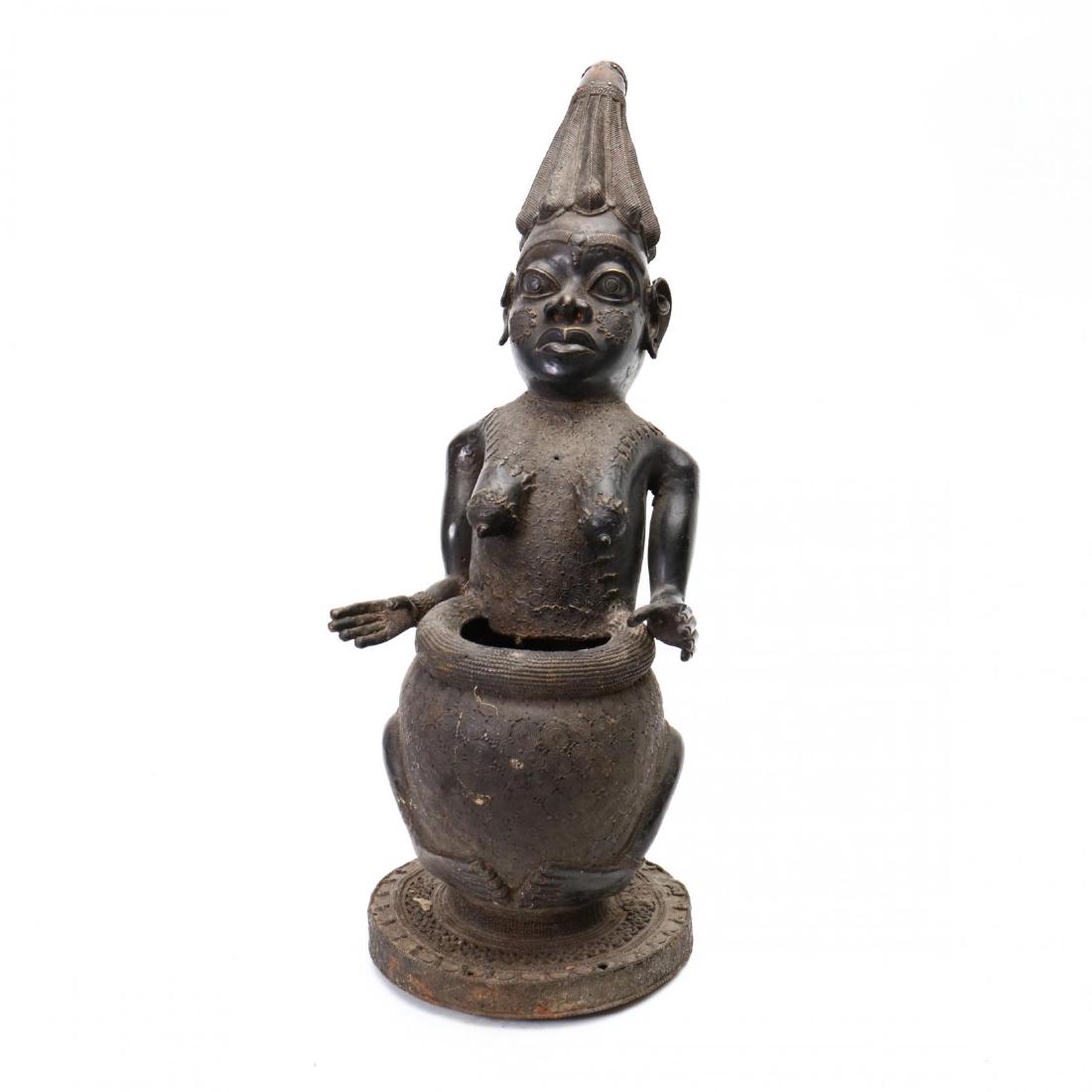 African Bronze Figural Vessel (1 of 5)
