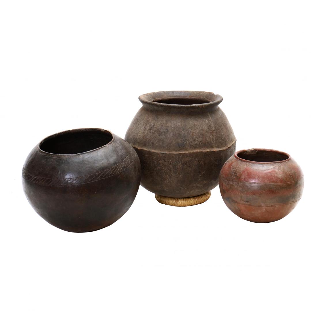Three African Earthenware Storage Vessels (1 of 9)