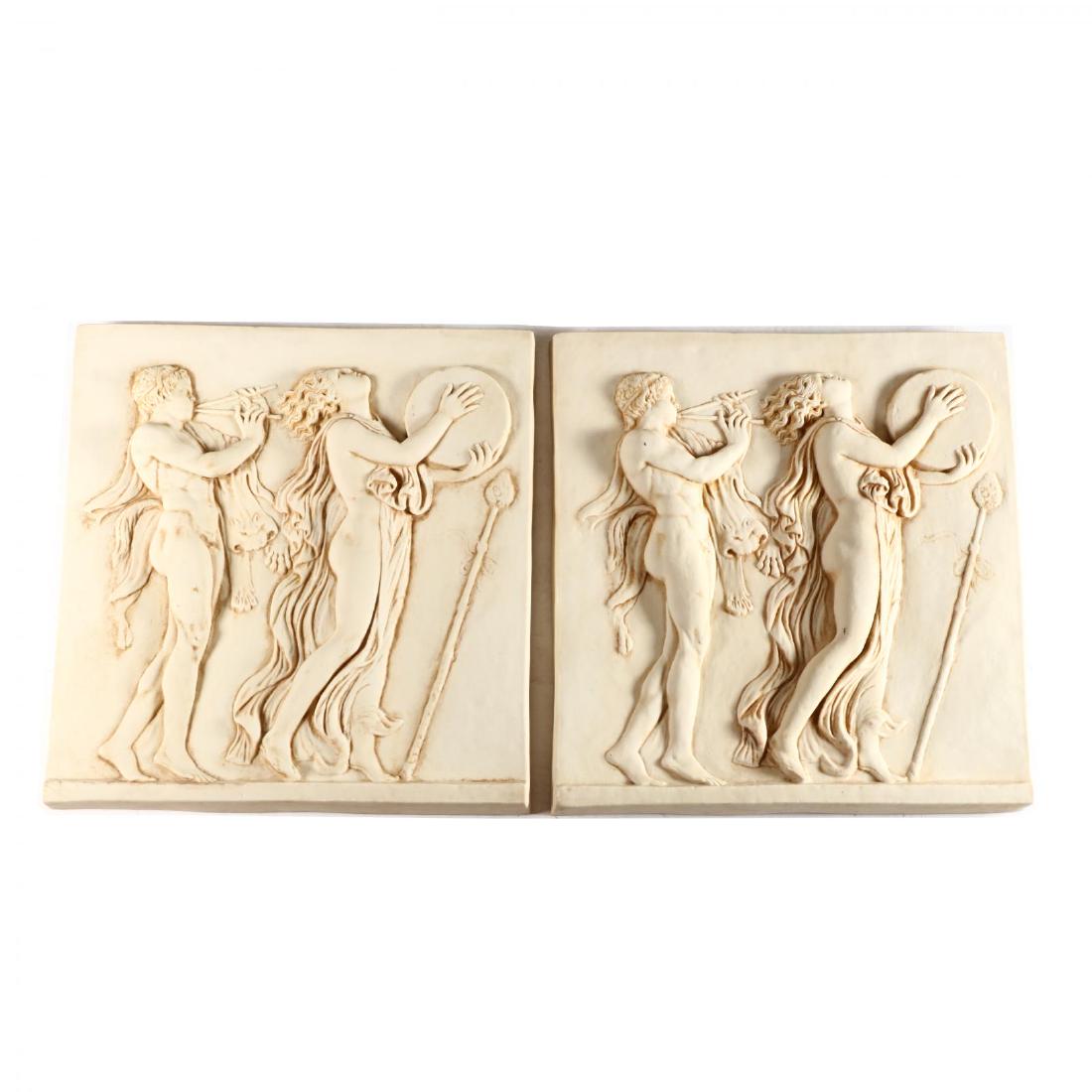 Statuarius, Pair of Classical Style Plaques (1 of 3)