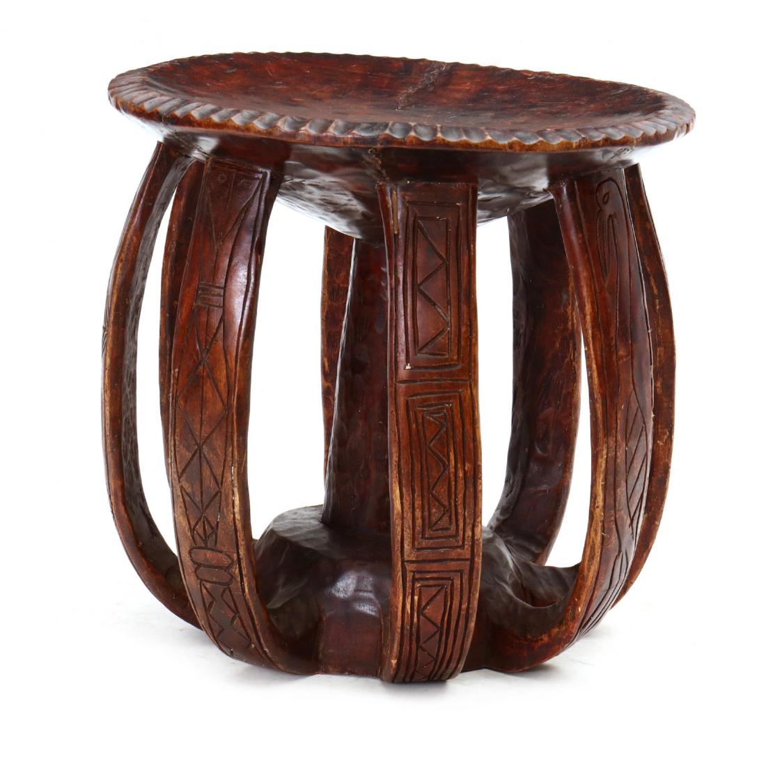 Large African Carved Wood Iconic Utilitarian Table (1 of 7)