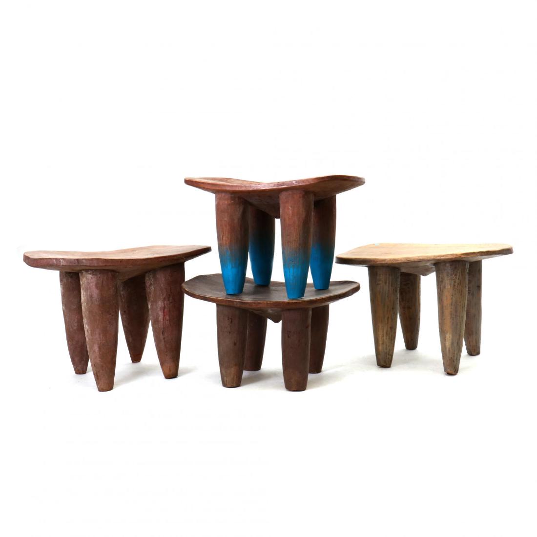 Four African Carved Stools (1 of 5)