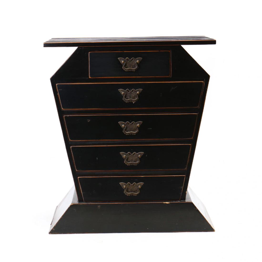 Chinese Lacquered and Tapered Chest of Drawers (1 of 5)