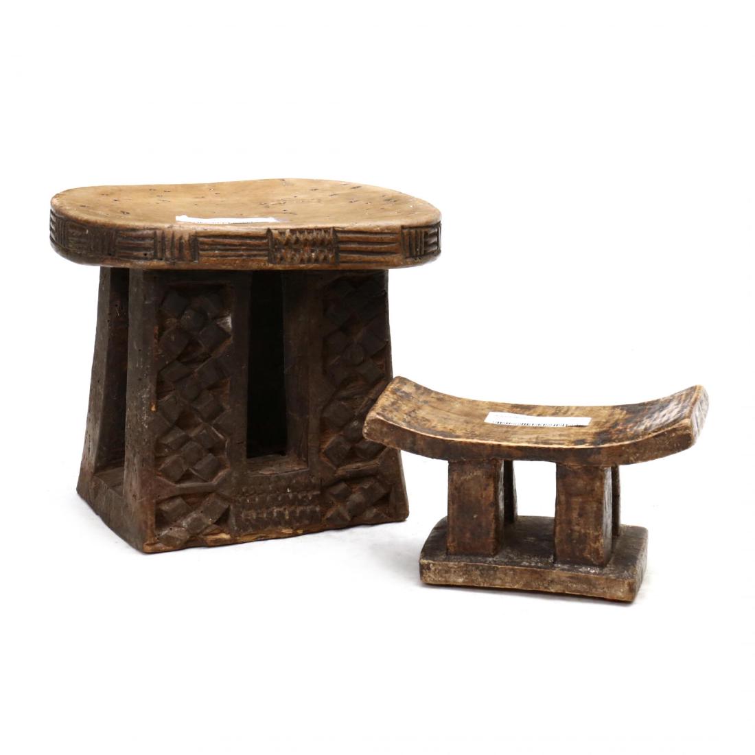 Two African Objects, One Dogon Stool and One Ashanti (1 of 6)