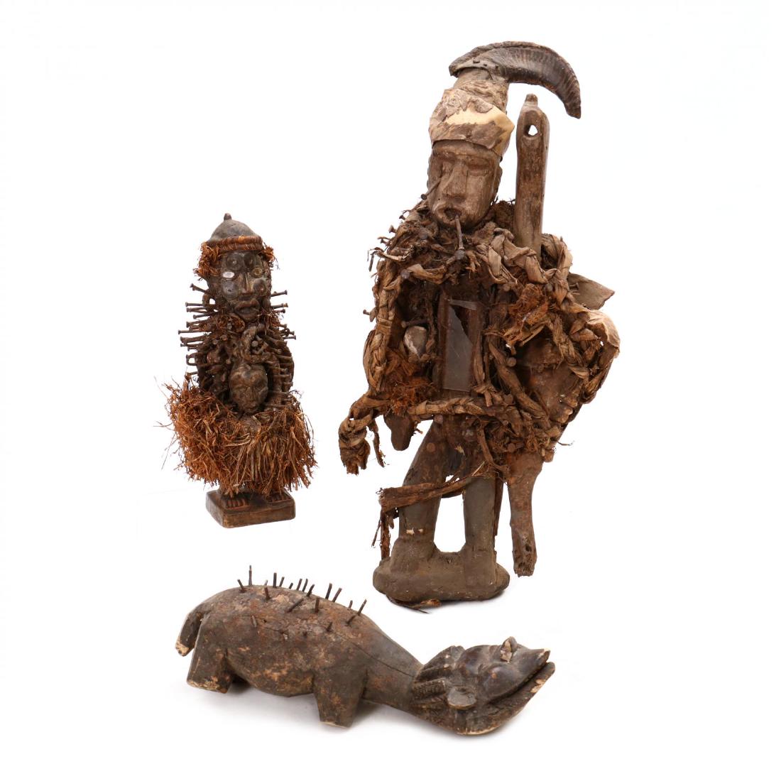 Three African Bakongo Nkondi Nail Fetishes (1 of 5)