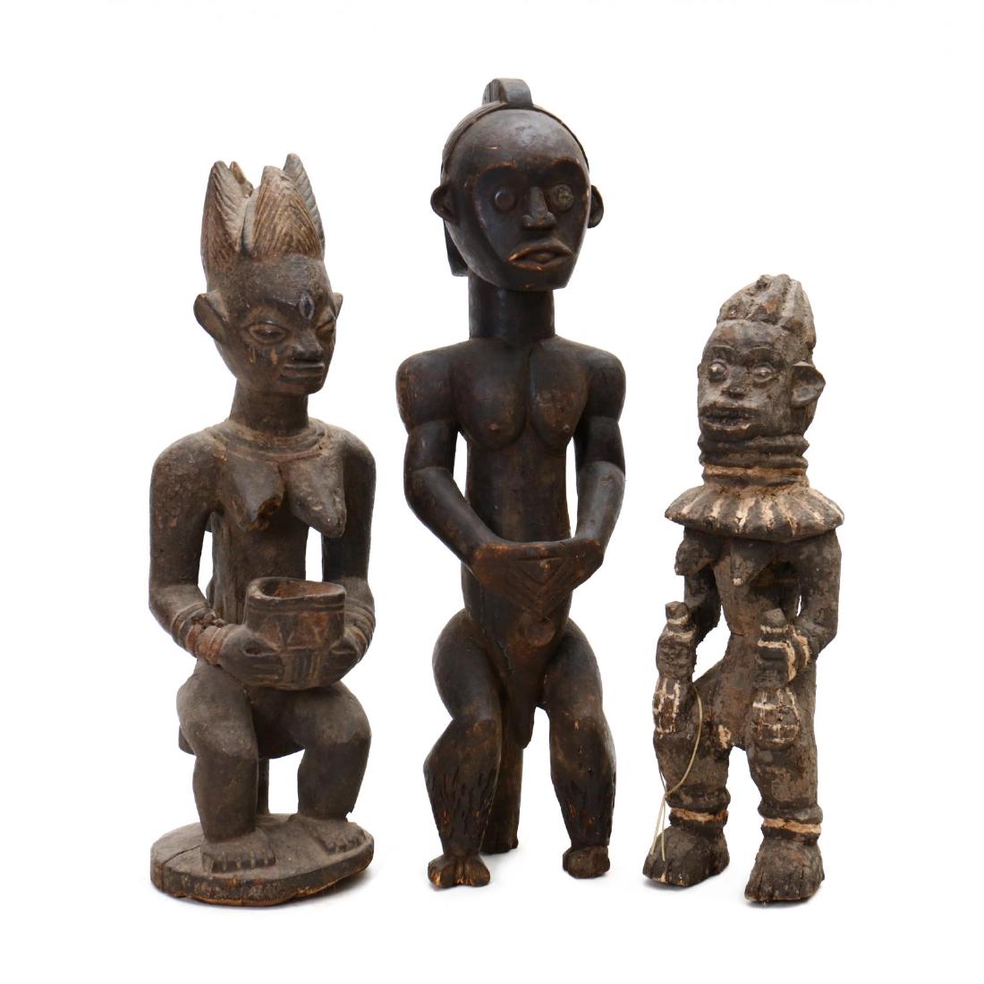 Three African Figural Carvings (1 of 6)