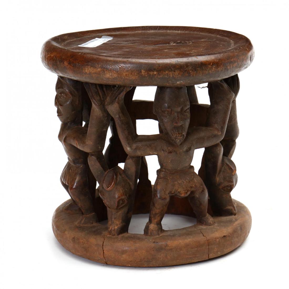 African Carved Wood Iconic Utilitarian Table (1 of 8)