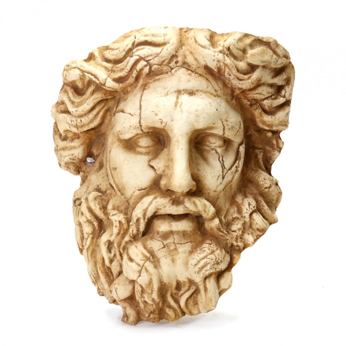Statuarius, Head of Jupiter Sculpture: contemporary, composition sculpture, unmarked. This lot to be sold on day 3, Friday, October 5 (Lots 2021-2601) 17 in. From the Complete and Important Collection of NOA Living, Raleigh, North Carolina