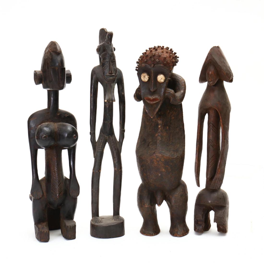 Four African Carved Tribal Statues (1 of 5)