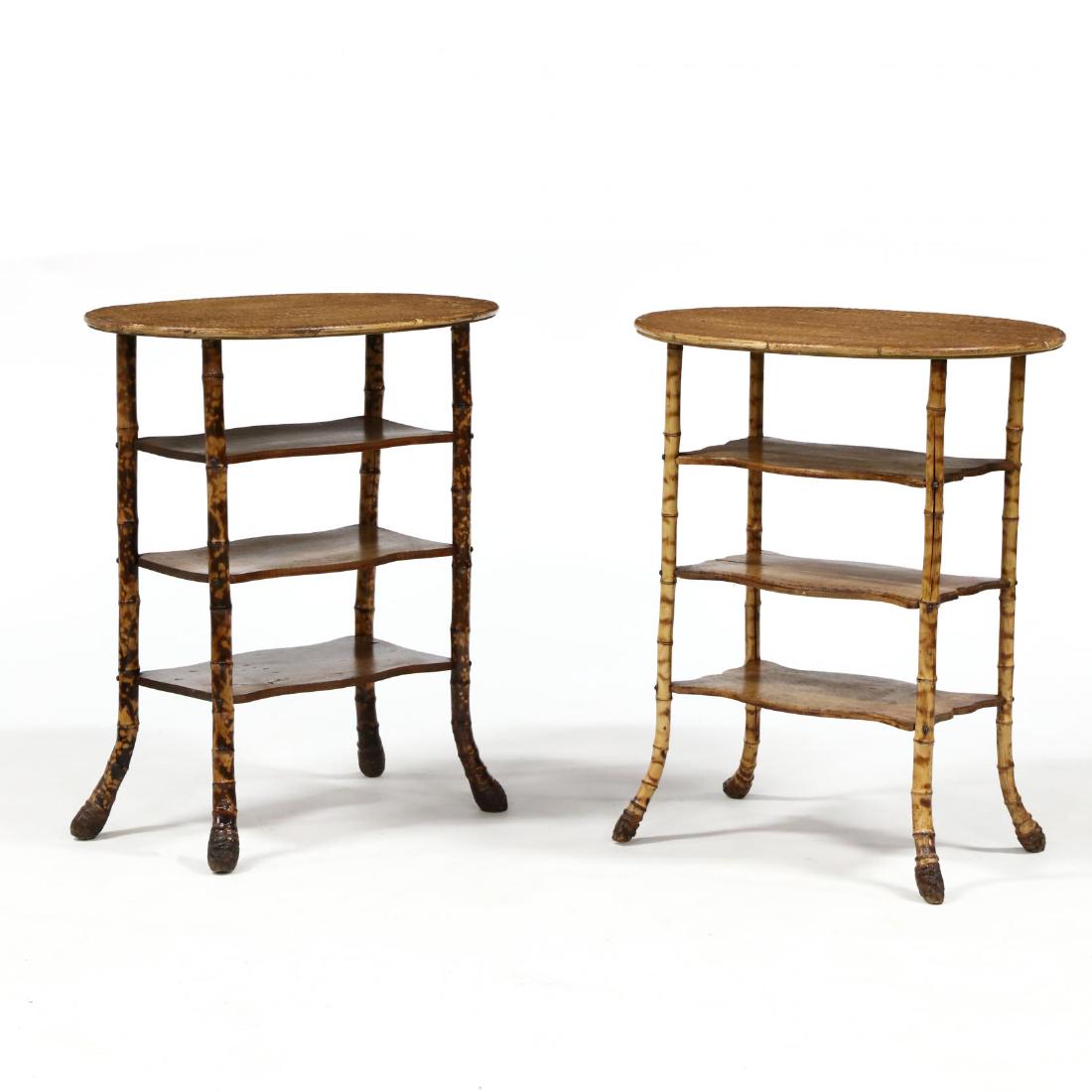 Two Similar English Burnt Bamboo Side Tables (1 of 4)