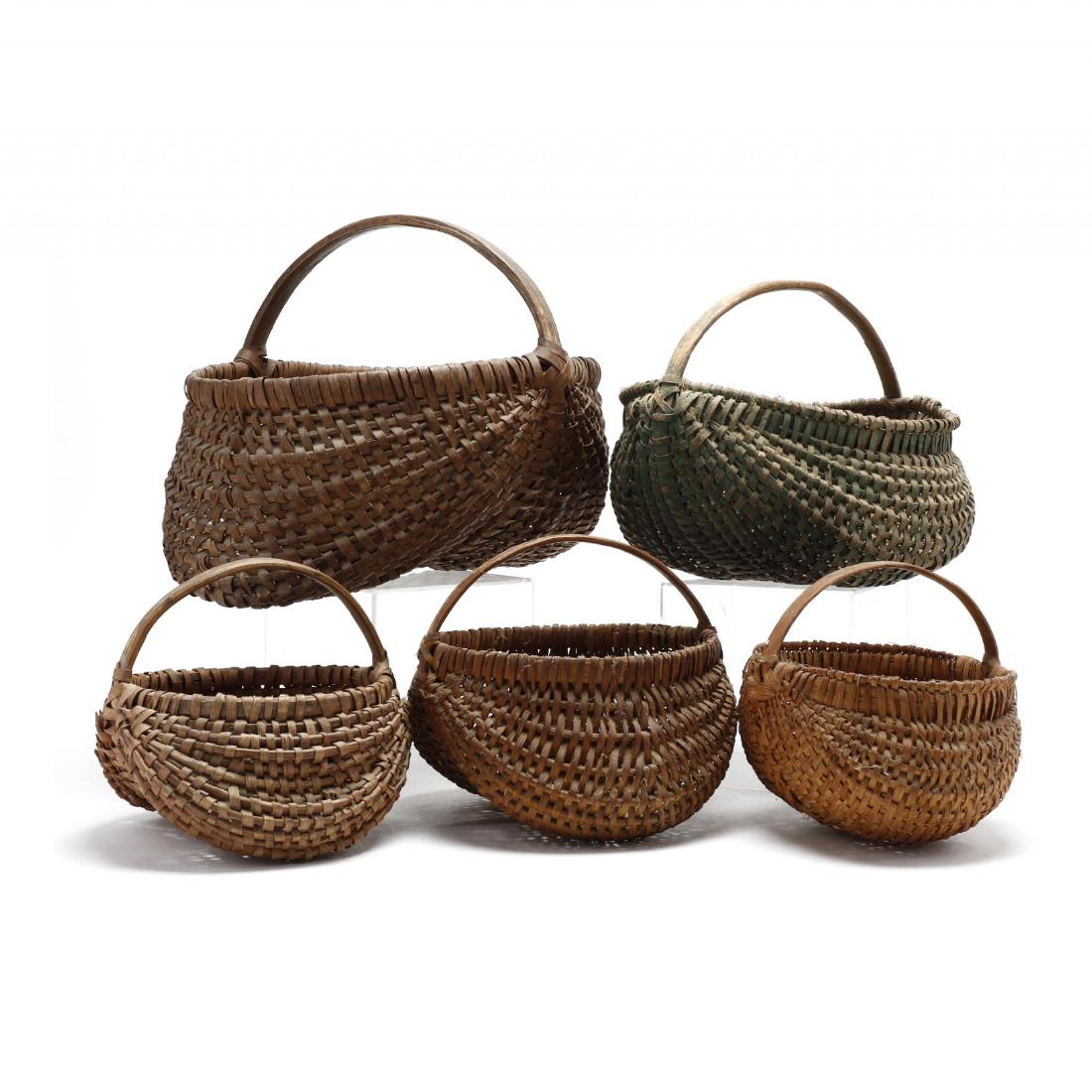 Five Vintage Buttocks Baskets