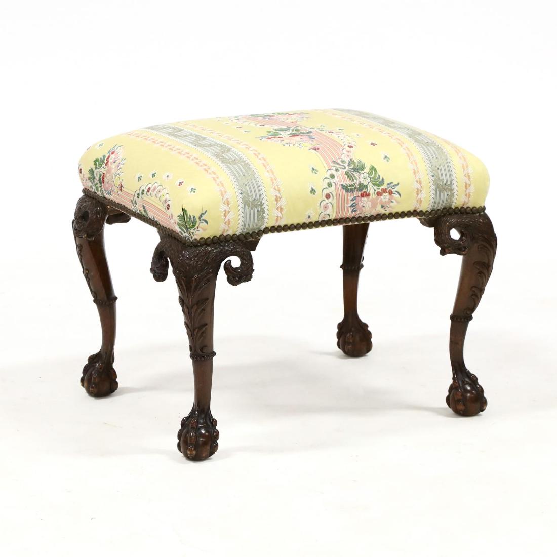 George III Style Irish Carved Mahogany Footstool (1 of 3)