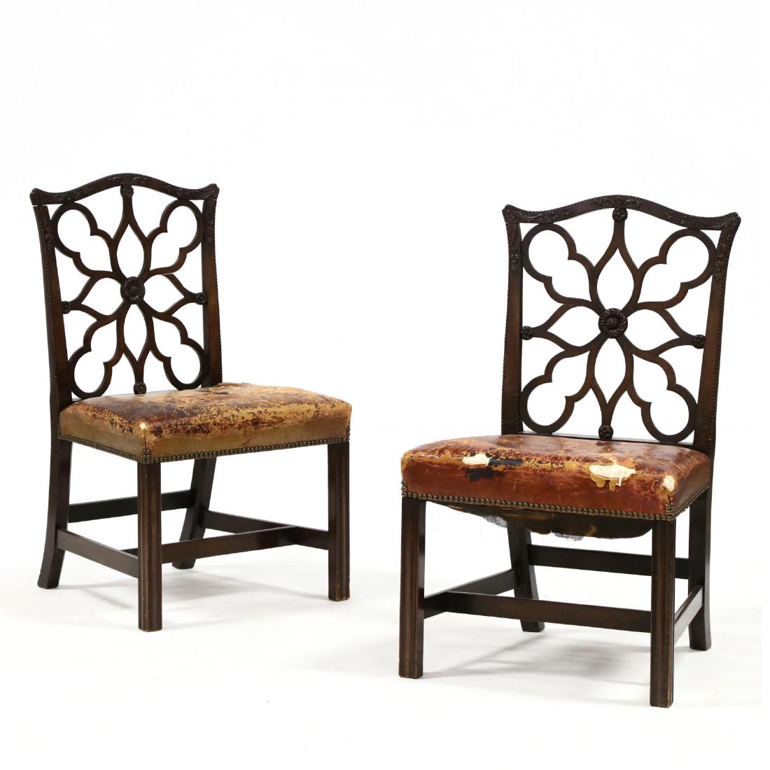 Pair of English Chippendale Style Carved Side Chairs (1 of 4)