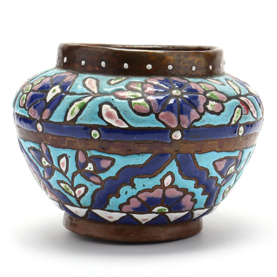 An Antique Syrian Enameled Copper Vessel (1 of 5)