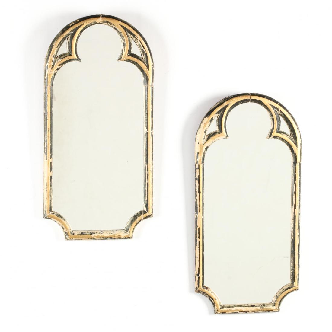 Pair of Continental Gothic Style Wall Mirrors (1 of 3)