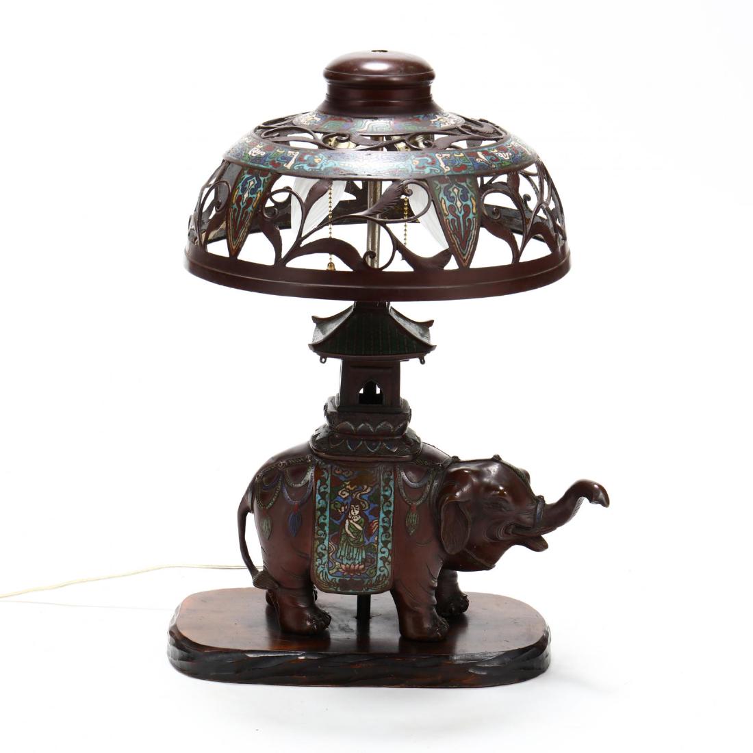 A Japanese or Chinese Bronze and Cloisonne Elephant (1 of 5)
