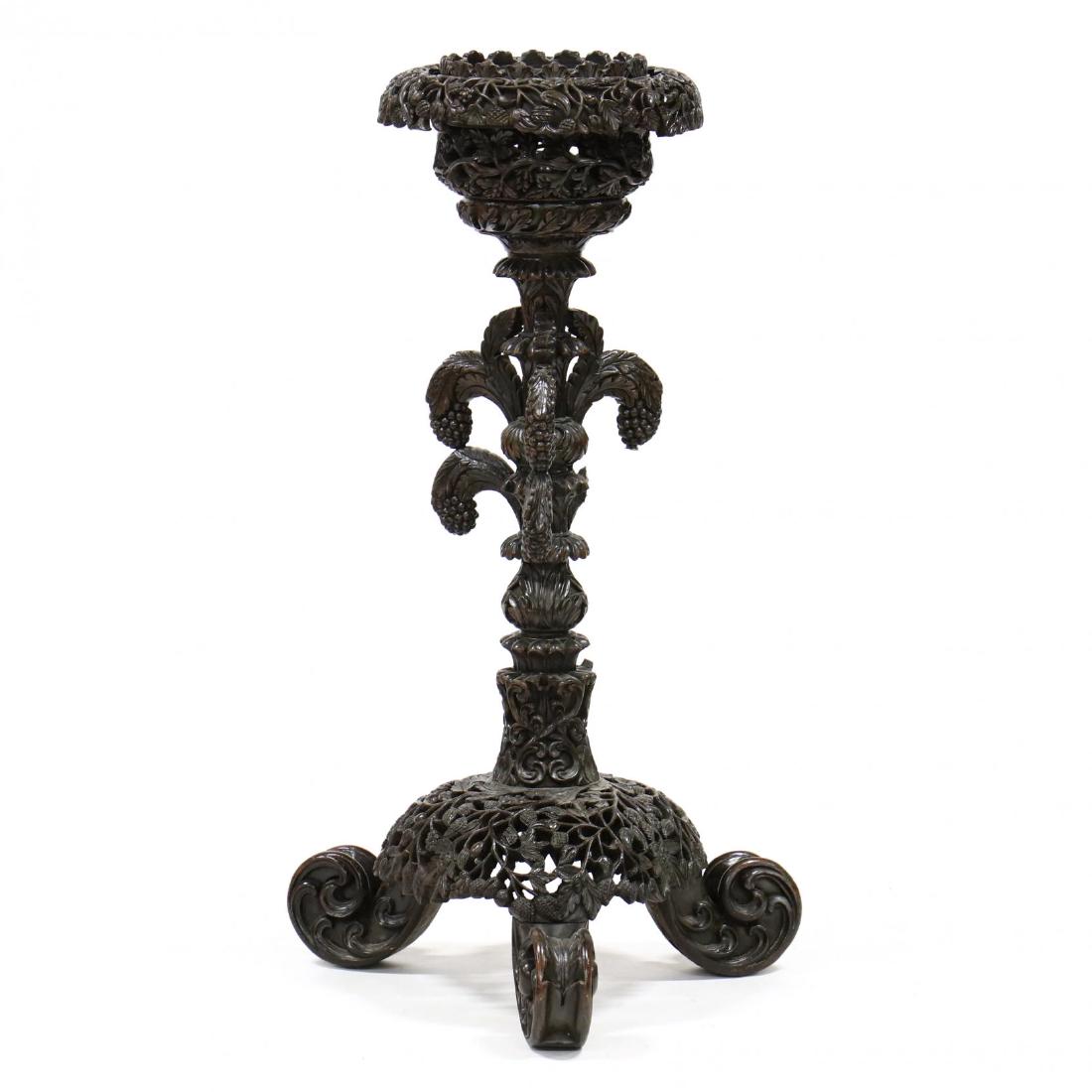 Anglo Indian Style Carved Teak Jardiniere (1 of 5)