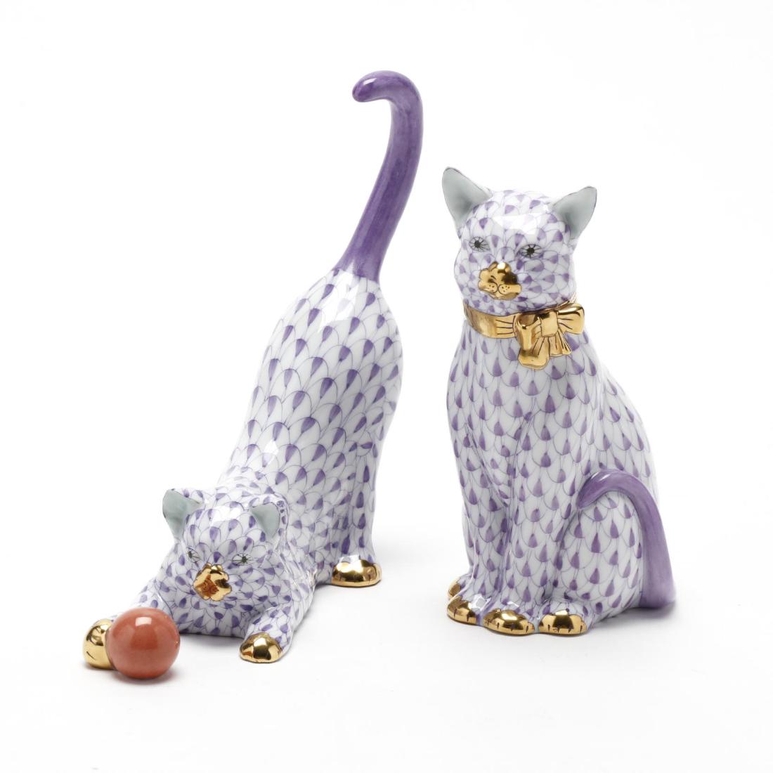 Two Herend Lavender Fishnet Cats (1 of 6)