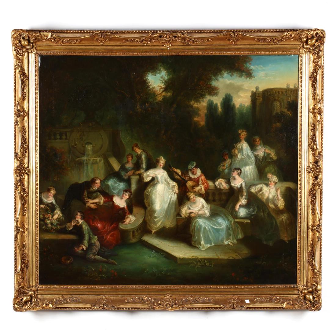 An Antique Painting of an Elegant Garden Party (1 of 3)