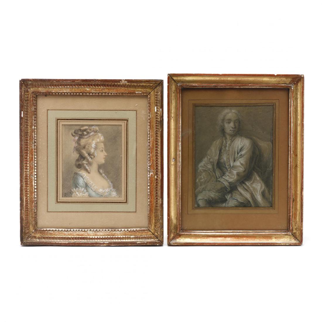 Two 18th Century French Pastel Portraits (1 of 5)