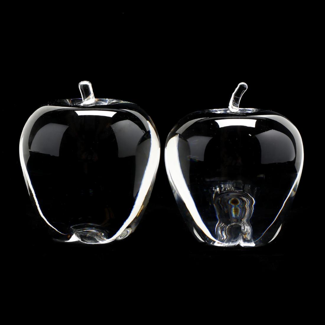 A Pair of Steuben Glass Apple Paperweights (1 of 6)