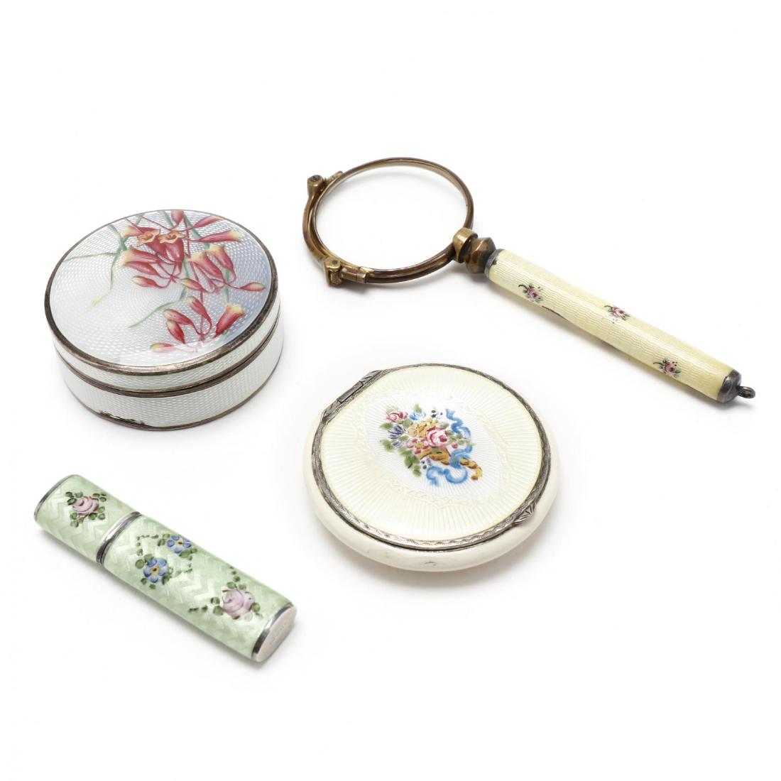 Four Lady's Vintage Enamel Vanity Items (1 of 6)