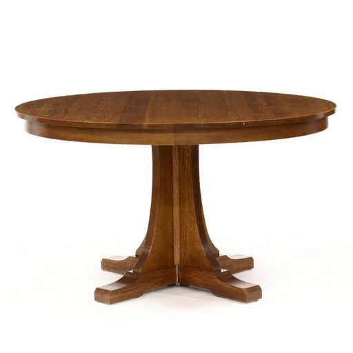 Stickley Mission Style Oak Circular Dining Table