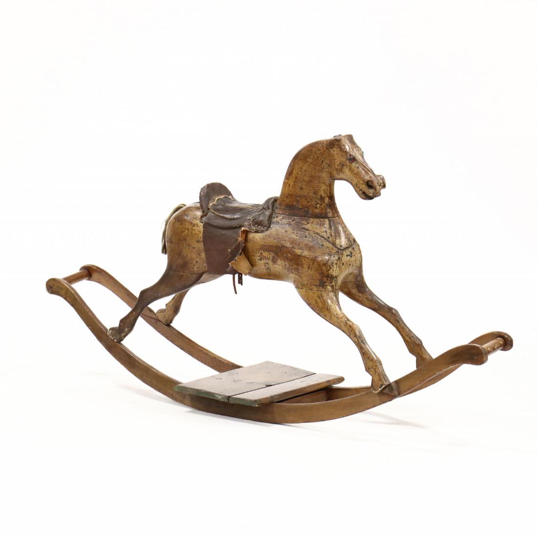 Antique Carved Wood Rocking Horse