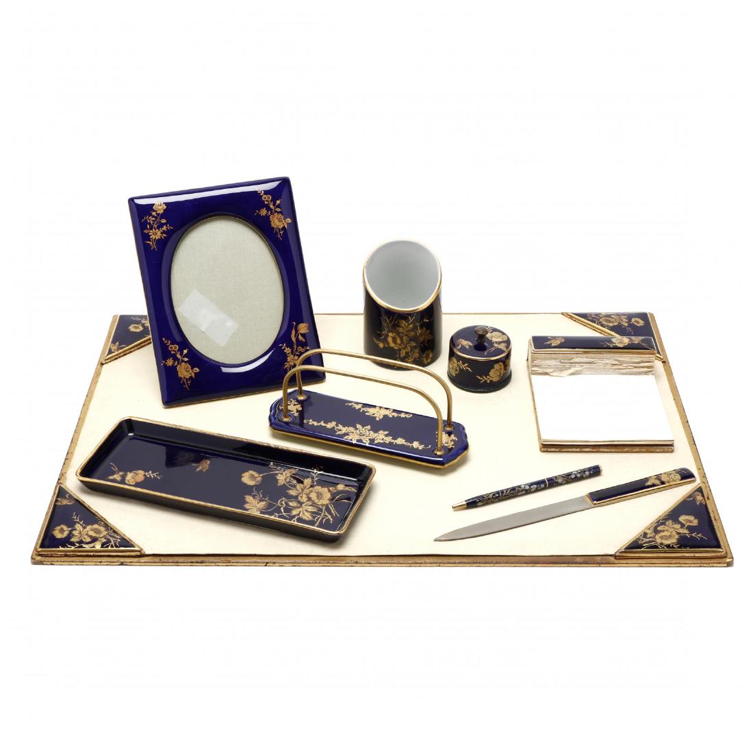 Nine Piece Limoges Porcelain Desk Set (1 of 10)