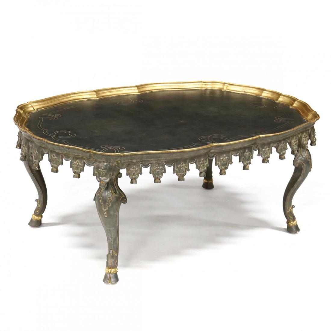 Italianate Silvered and Gilt Shaped Coffee Table (1 of 3)